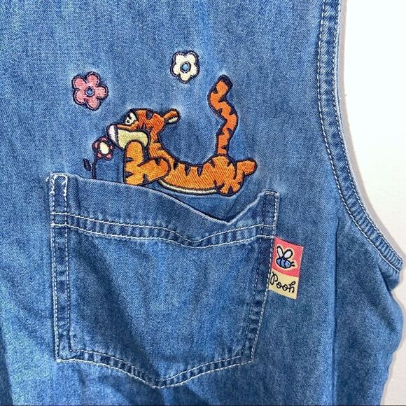 Winnie the Pooh embroidered jean button up tank - Picture 5 of 8